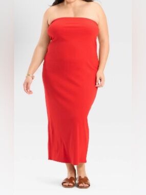 a new day Red Knit Tube Dress